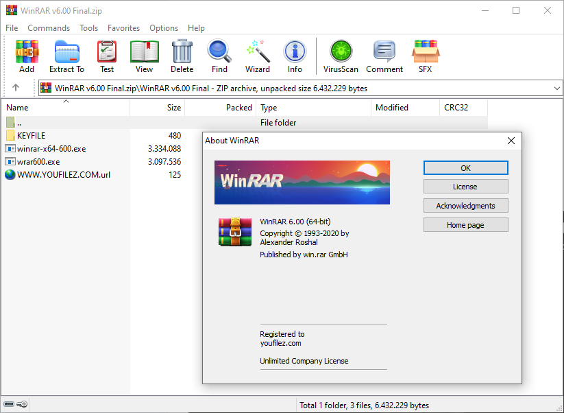 WinRAR 6.00 Final Full REGKEY