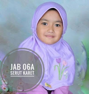 Jilbab Anak Delima serut karet Jab 06A