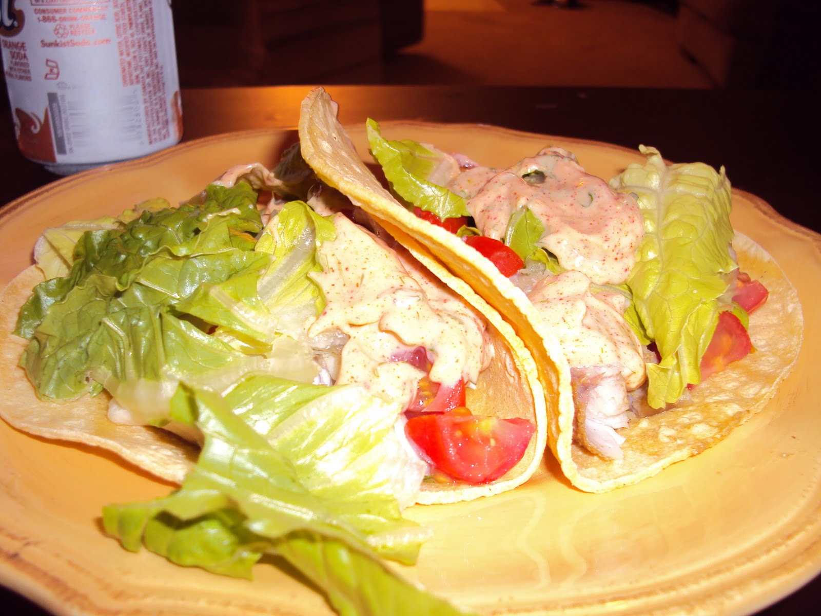 Running out of me Soft Tacos with Tilapia and ChiliLime Mayonnaise