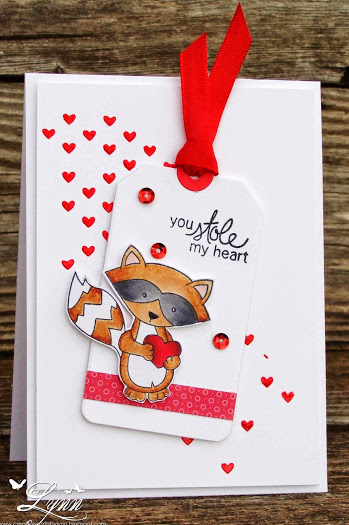 Clean and Simple Raccoon Love Card by Lynn | Stamps by Newton's Nook Designs