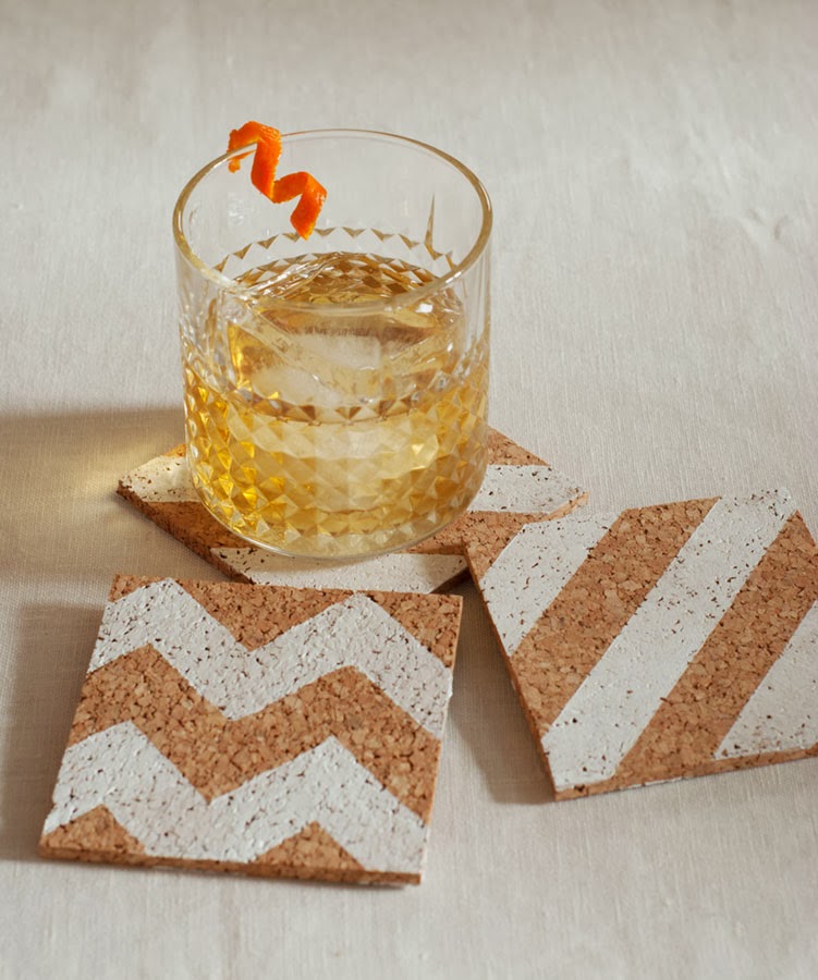 Out of the Office DIY Patterned Cork Coasters