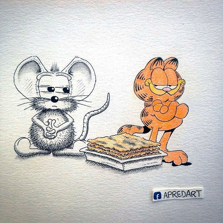 07-Garfield-Loïc-Apreda-apredart-Drawings-of-Rikiki-the-Mouse-and-his-Famous-Friends-www-designstack-co