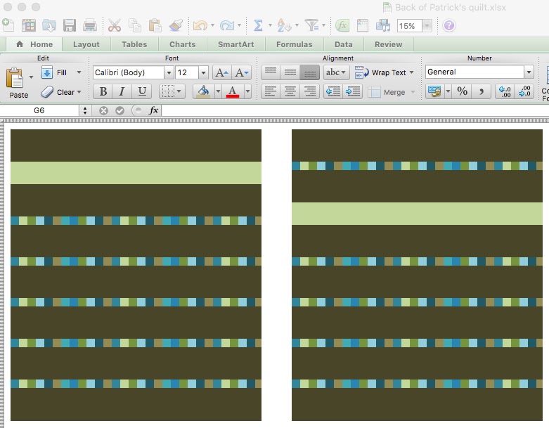 How to design a quilt in Excel