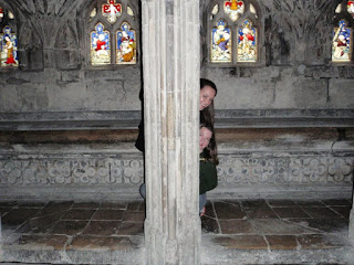 Alcove at Gloucester Cathedral where Harry Potter hides from Malfoy and Snape in HP6