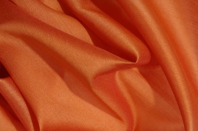 Sunset Orange Cotton Silk Fabric