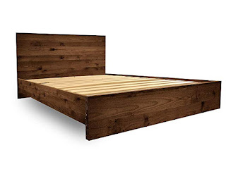  Wooden Platform Bed Frame and Headboard 