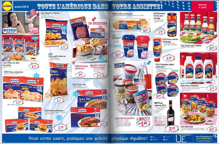 Food North Carolina: Fourth of foods at Lidl discount supermarket in Nice