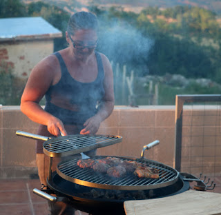 A getting use out of her new BBQ A getting use out of her new BBQ