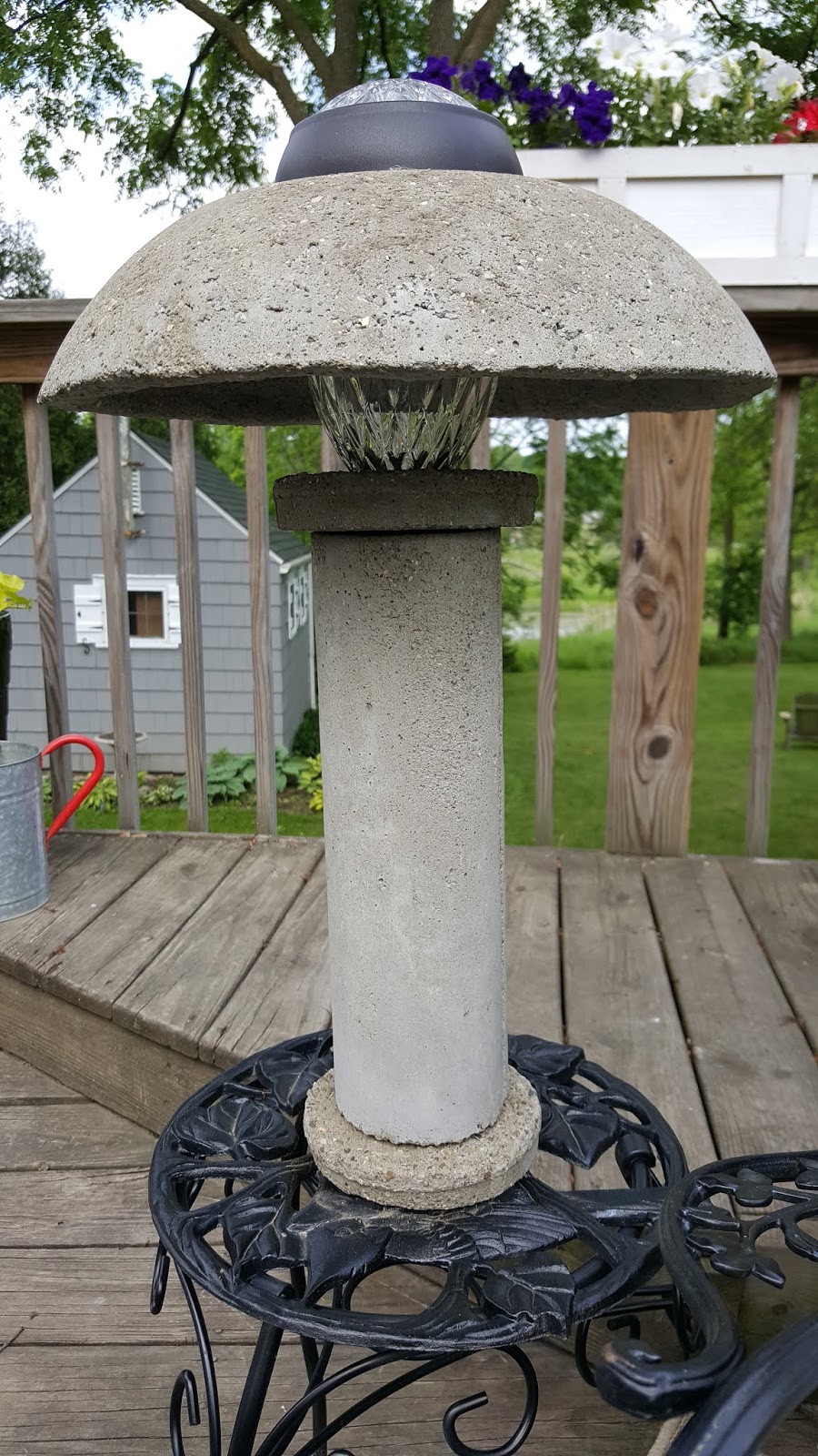 Gear Acres at Top of the Hill Concrete Solar Lamp