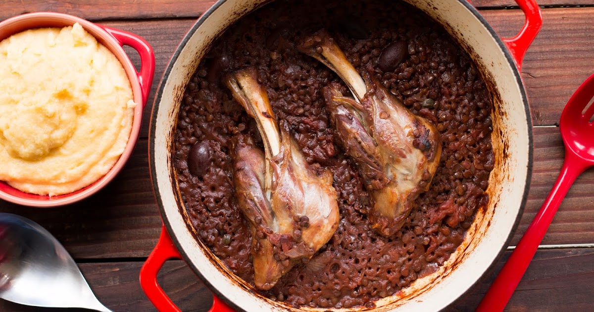 Lamb Shanks and lentils, with cheesy polenta. Episode 5.4