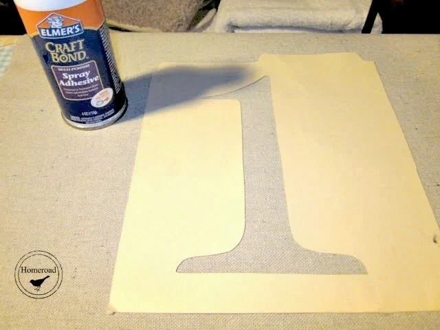 number 1 stencil and spray adhesive