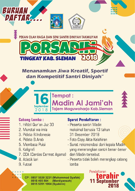 Contoh Poster / Banner Undangan Acara Lomba di Madrasah