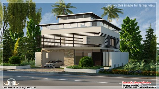 Contemporary house elevation