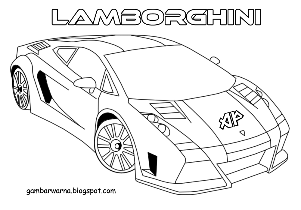 Mewarnai Mobil  Sport Lamborghini Belajar Mewarnai Gambar 