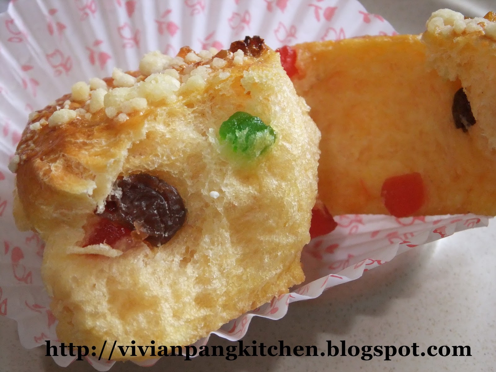 Vivian Pang Kitchen Orangey Mixed Fruits Butter Rolls/ Straight Dough