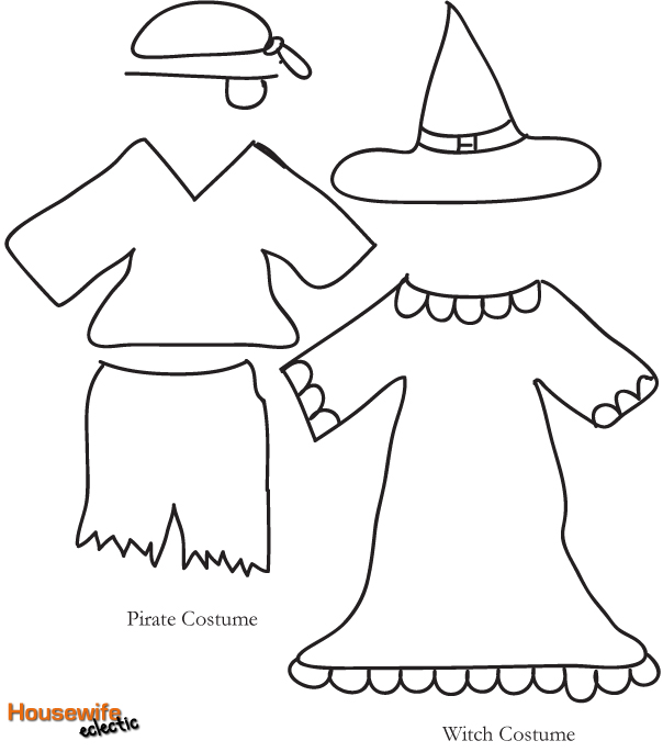 Free Paper Doll Template- Halloween Costumes - Housewife Eclectic