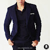 indonesia shop blue skinny suit blazer sk84