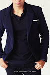 indonesia shop blue skinny suit blazer sk84