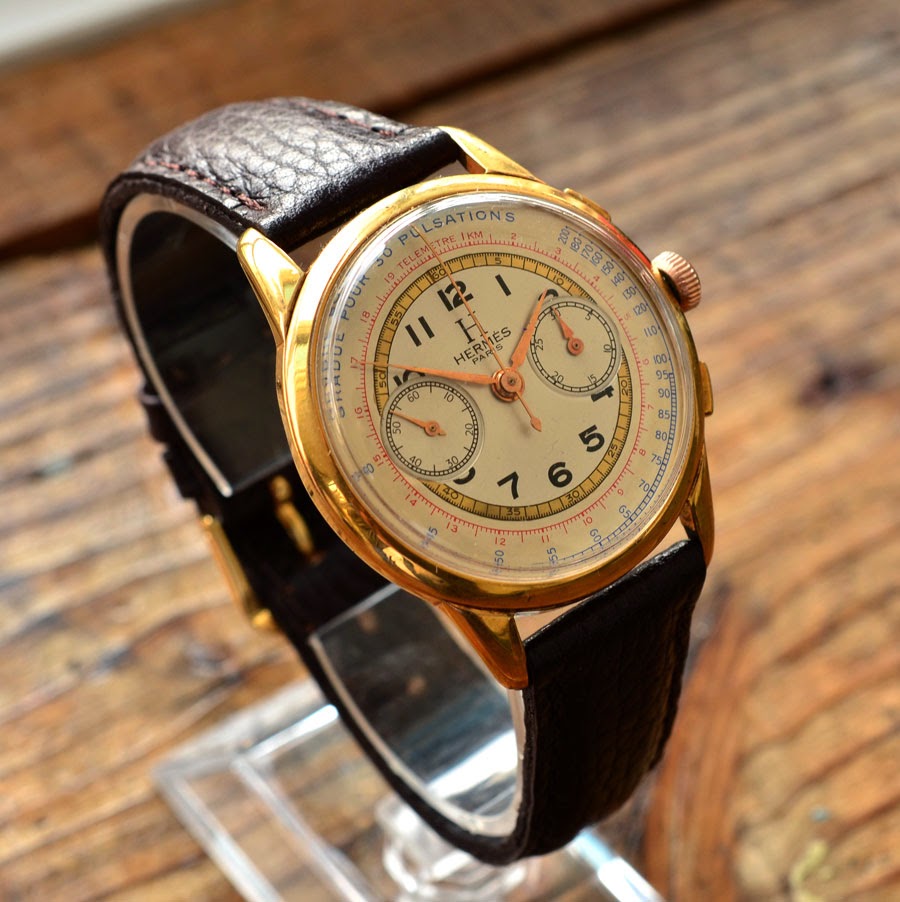 極美品アンティーク HERMES(エルメス) クロノグラフ ケース18金 機械式手巻き腕時計アンティーク時計 | RIP CORD