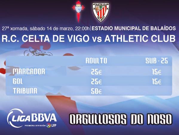 Athletic contra celta de vigo entradas