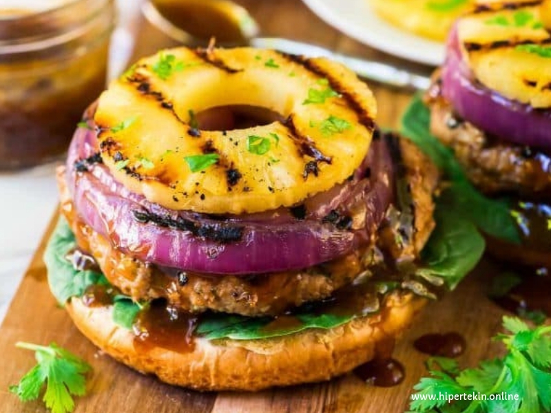 TERIYAKI BURGERS WITH GRILLED PINEAPPLE RECIPES
