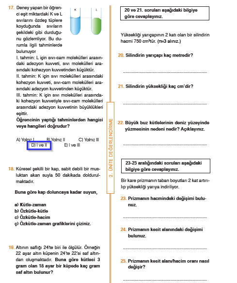9.Sınıf Fizik MEB Yayınları Ders Kitabı 104.Sayfa Cevapları 2. Ünite Değerlendirme (Yeni Müfredat) 9.Sınıf Fizik MEB Yayınları Ders Kitabı 104.Sayfa Cevapları 2. Ünite Değerlendirme (Yeni Müfredat)