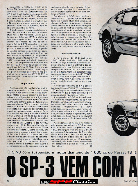 Revista Quatro Rodas - Segredo Volkswagen SP3