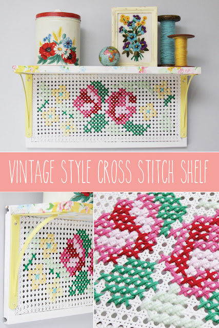 Vintage Style Cross Stitch Shelf 01