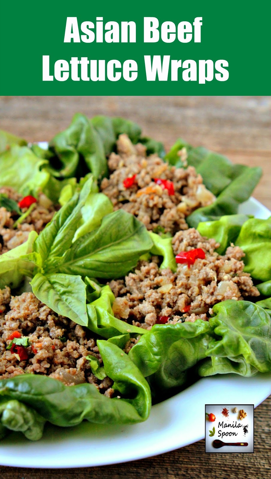 Very tasty, quick and simple to make is this Thai inspired Asian Beef Lettuce Wraps. Perfect as appetizer or as main dish served with Jasmine rice. Gluten-free and paleo-friendly, too. | manilaspoon.com Very tasty, quick and simple to make is this Thai inspired Asian Beef Lettuce Wraps. Perfect as appetizer or as main dish served with Jasmine rice. Gluten-free and paleo-friendly, too. | manilaspoon.com