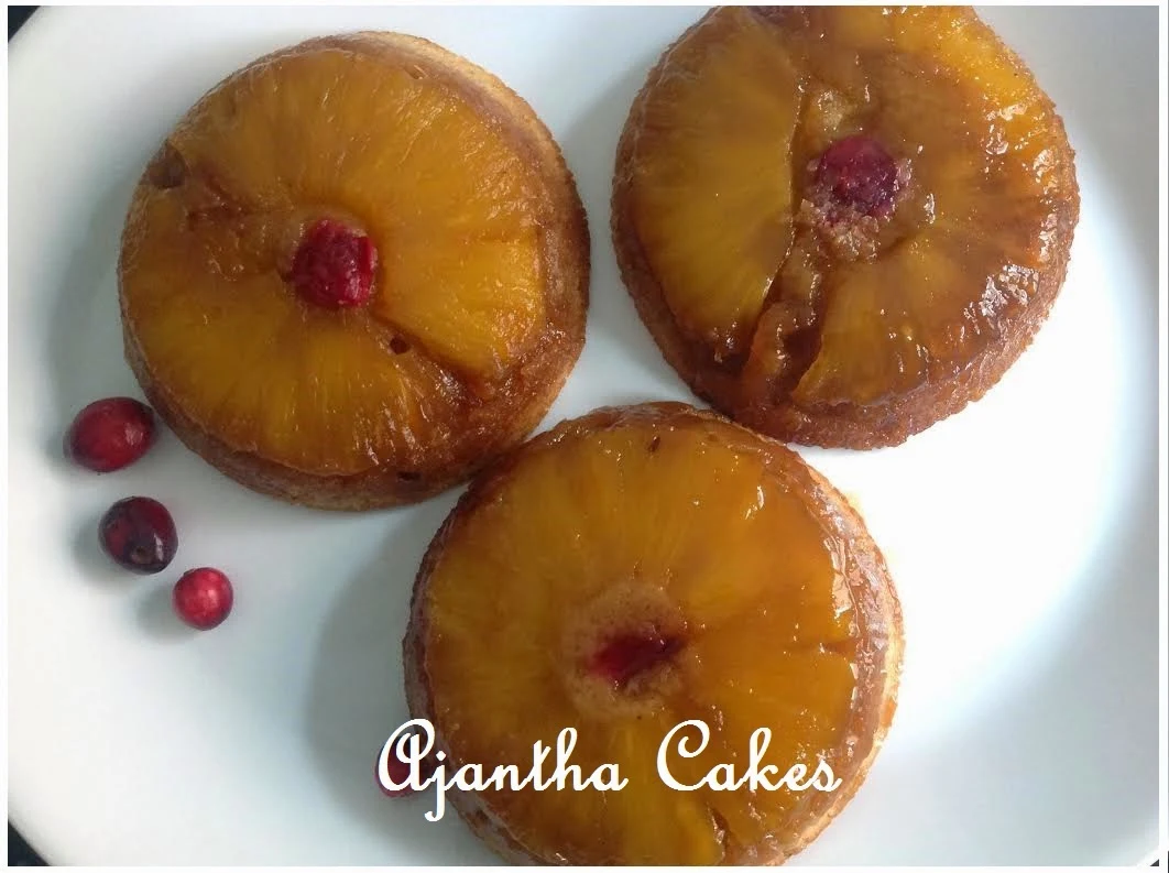 Ajantha Cakes/Pineapple, Cranberry Upside-down Cake