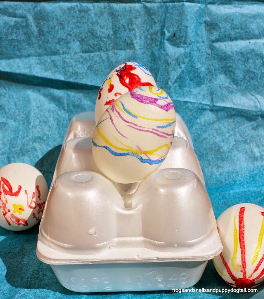 Melted Crayon Decorated Easter Eggs Munchkins and Mayhem