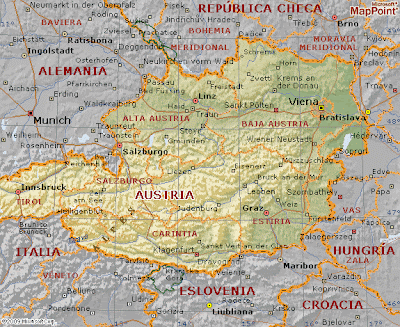 mapa de austria mapa de austria
