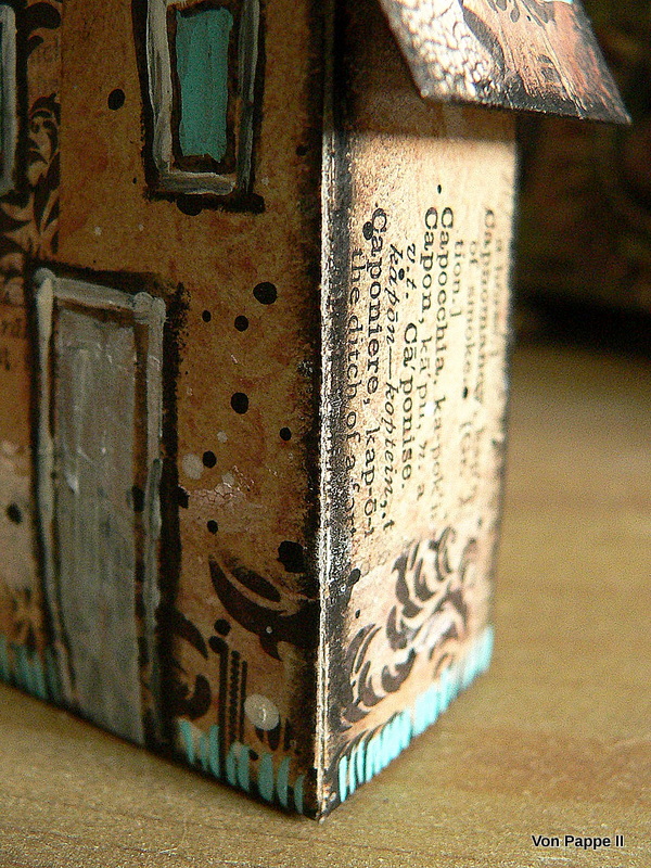 Von Pappe II Two Tiny Mixed Media Houses