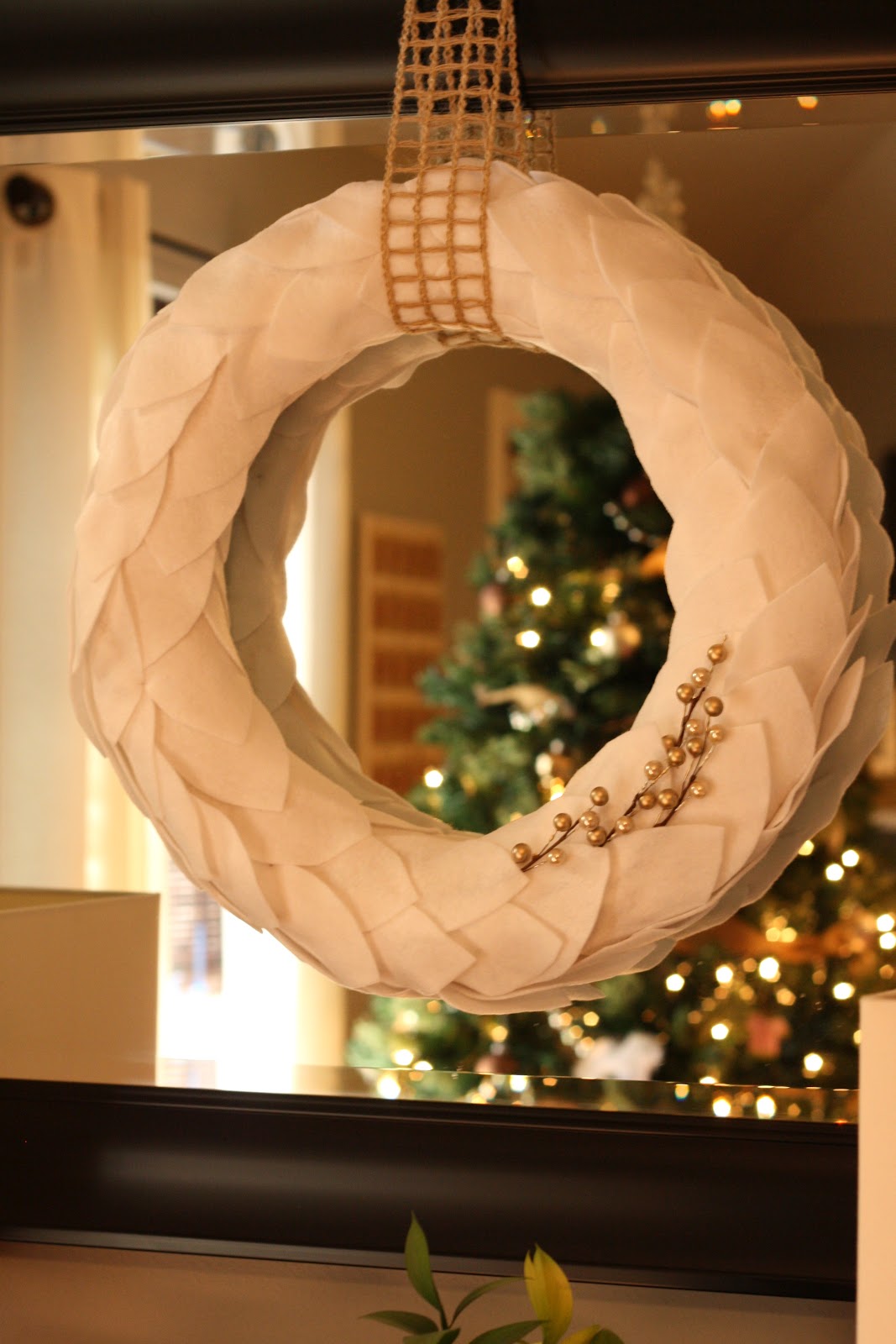 It's a Strange and Lovely Ride {DIY} White Felt Leaf Wreath