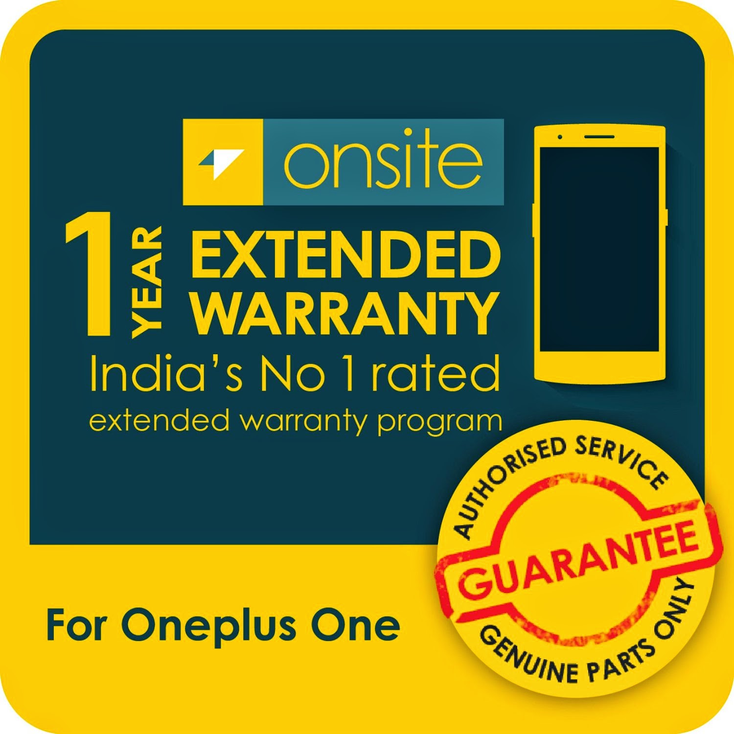 Onsite Extended Warranty for OnePlus One - Delivery by Email