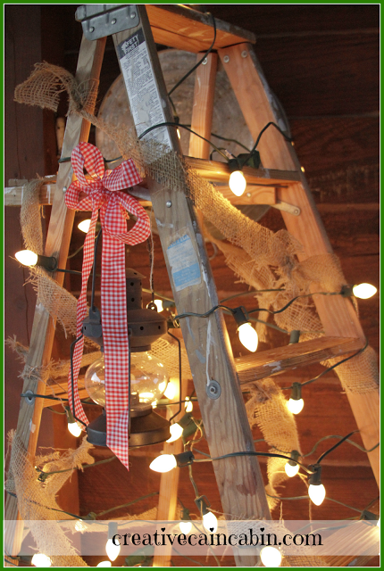 Simplicity styled Christmas touches, by Creative Cain Cabin, featured on Funky Junk Interiors