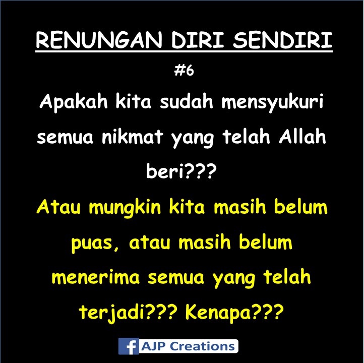 Kata-Kata Bijak Renungan Syukur Untuk Diri Sendiri | AJP Creations