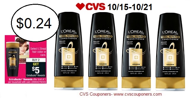 Cvs Couponers Hot Pay 0 24 For L Oreal Hair Expert Hair Care