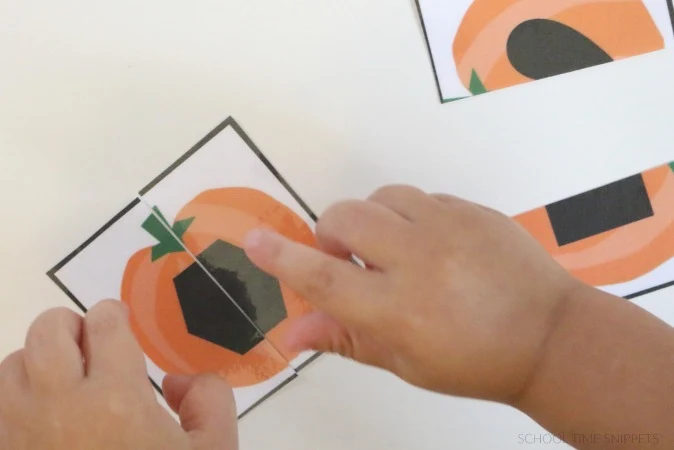 matching pumpkin shape puzzles