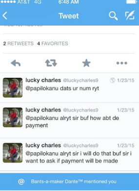 1 How silly! See this convo between an aspiring footballer and Kanu Nwankwo