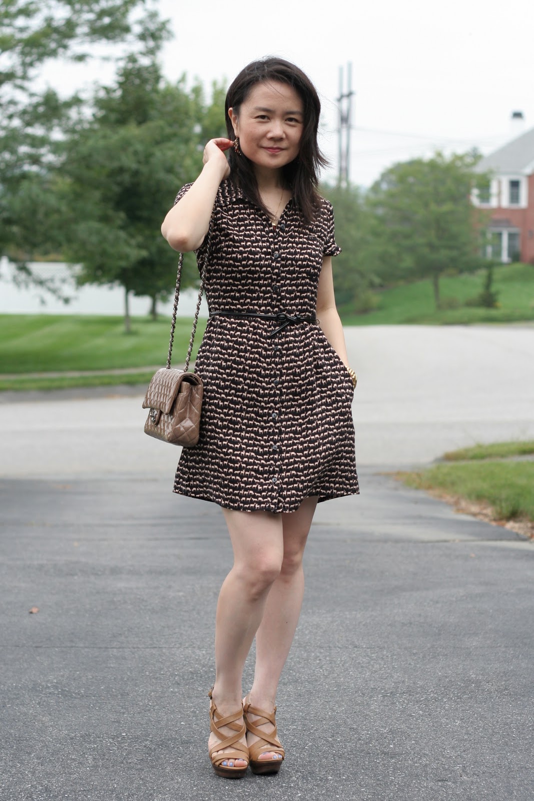 Vicky's Daily Fashion Blog: OOTD: H&M Deer Patterned Dress
