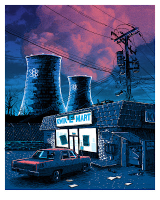 “Unreal Estate” Tim Doyle Solo Art Show - “Night over the SNPP” The Simpsons Screen Print