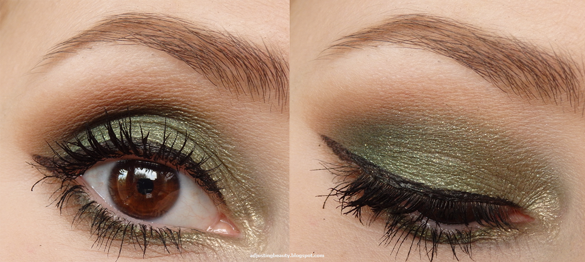 Forest green eye makeup Adjusting Beauty