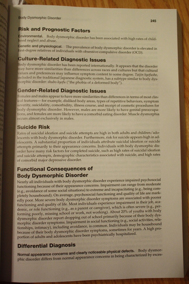 The Mind Is A Peculiar Thing DSM 5 Body Dysmorphic Disorder