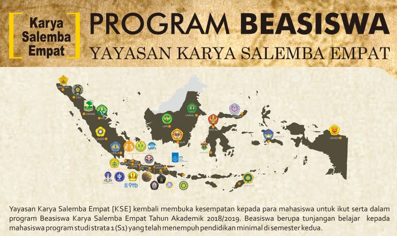 TELAH DIBUKA PROGRAM BEASISWA REGULER KARYA SALEMBA EMPAT