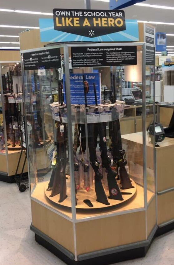 Photo Walmart Apologizes For Back To School Sign Posted Above Gun
