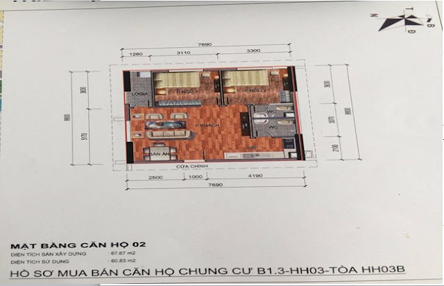 Sơ đồ thiết kế căn hộ 02 chung cư B1.3 HH03B Thanh Hà Cienco 5 Sơ đồ thiết kế căn hộ 02 chung cư B1.3 HH03B Thanh Hà Cienco 5