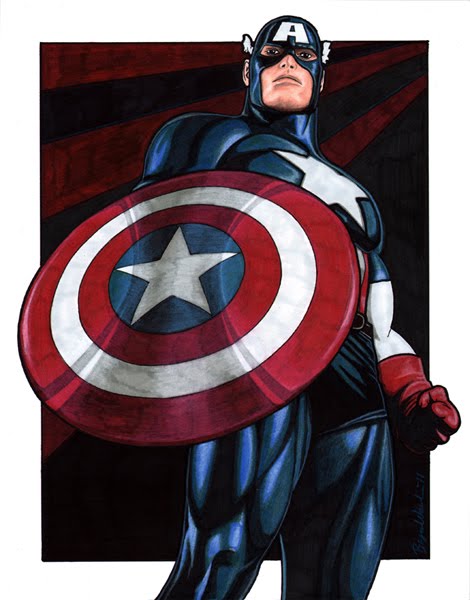 Bryan Ward - Illustration: Captain America 11x14