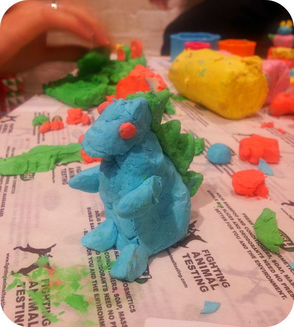 playdough dinosaur, lush fun
