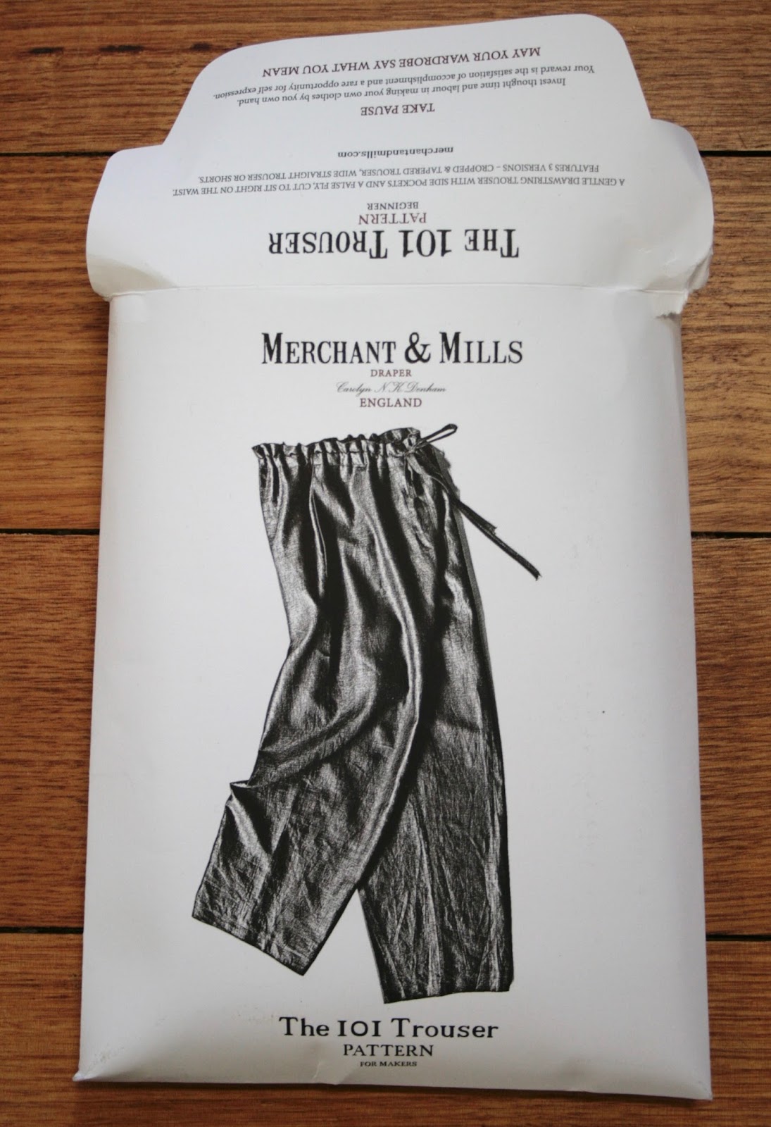 Merchant  Mills  The 101 Trouser Pattern  the workroom